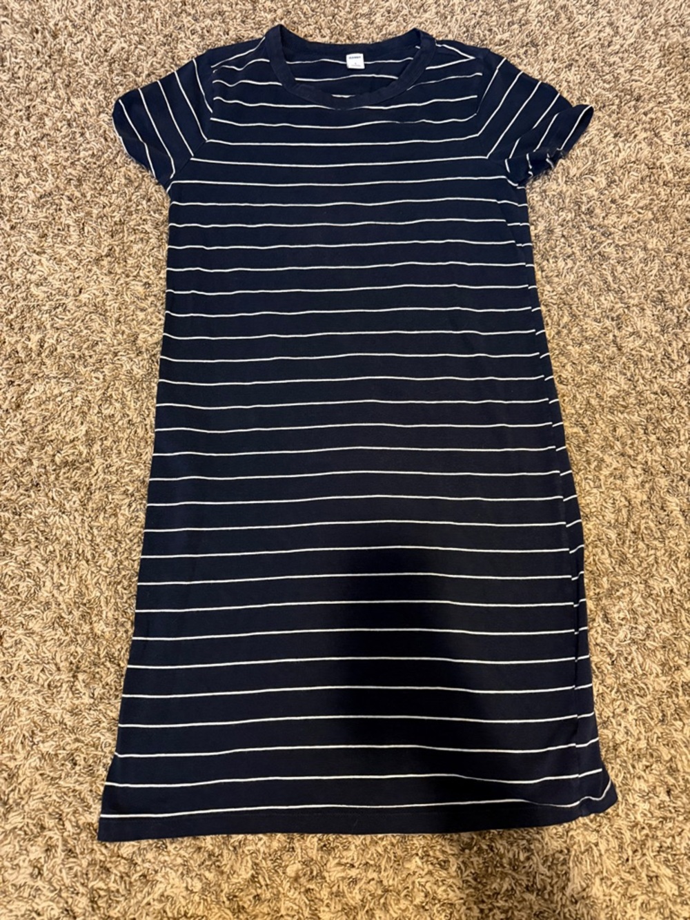 Old Navy Navy Striped Short Sleeve T-Shirt Dress